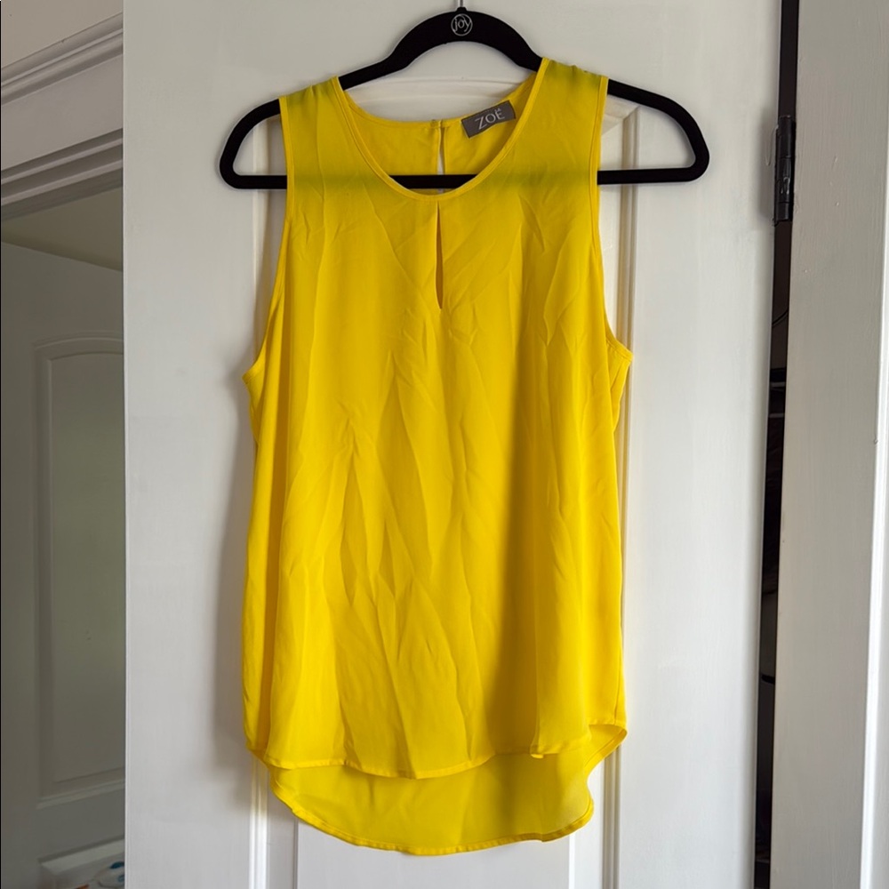 Yellow Sleeveless Blouse with Relaxed Fit
